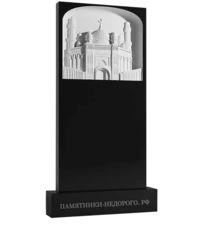 Вертикальный памятник из гранита с резной мечетью 